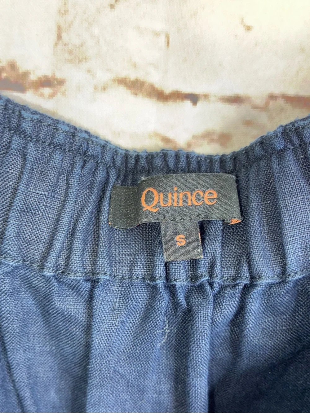 Quince 100% European Linen Square Neck Jumpsuit in Deep Navy Size Small